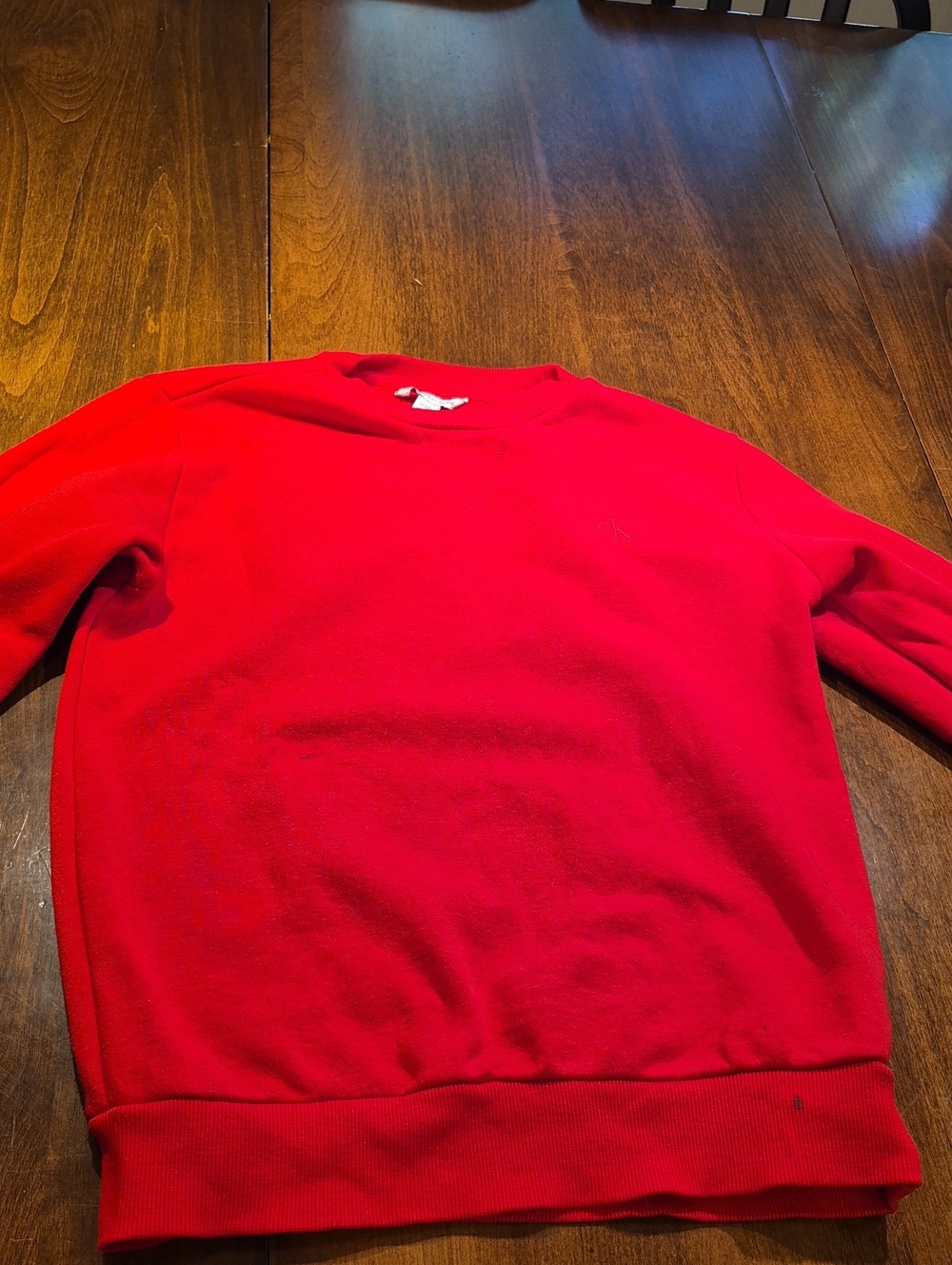 Calvin Klein Jeans Men's Bright Red Crewneck Sweater
